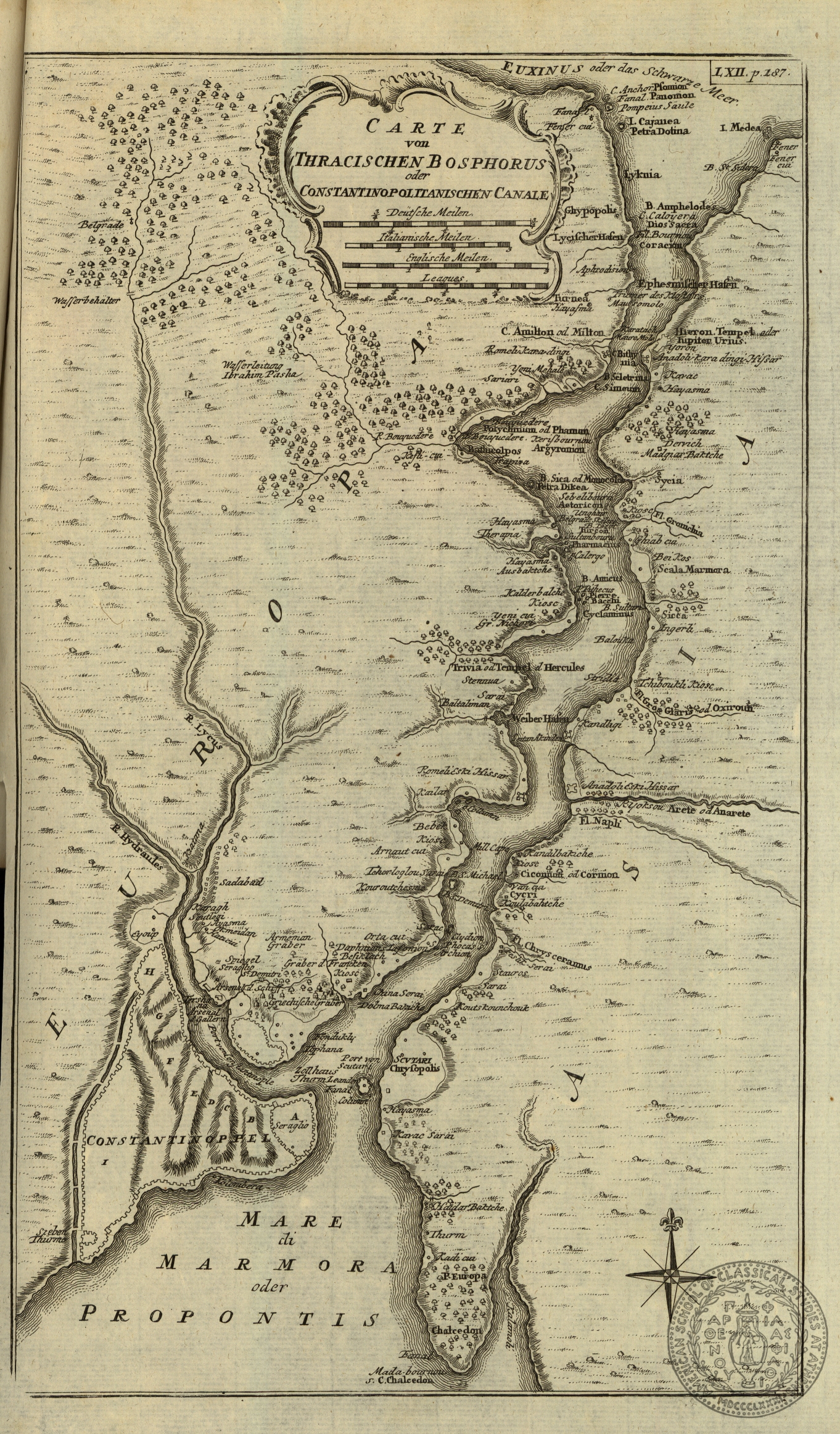 Carte von Thracishen Bosphorus oder Constantinopolitanischen Canale